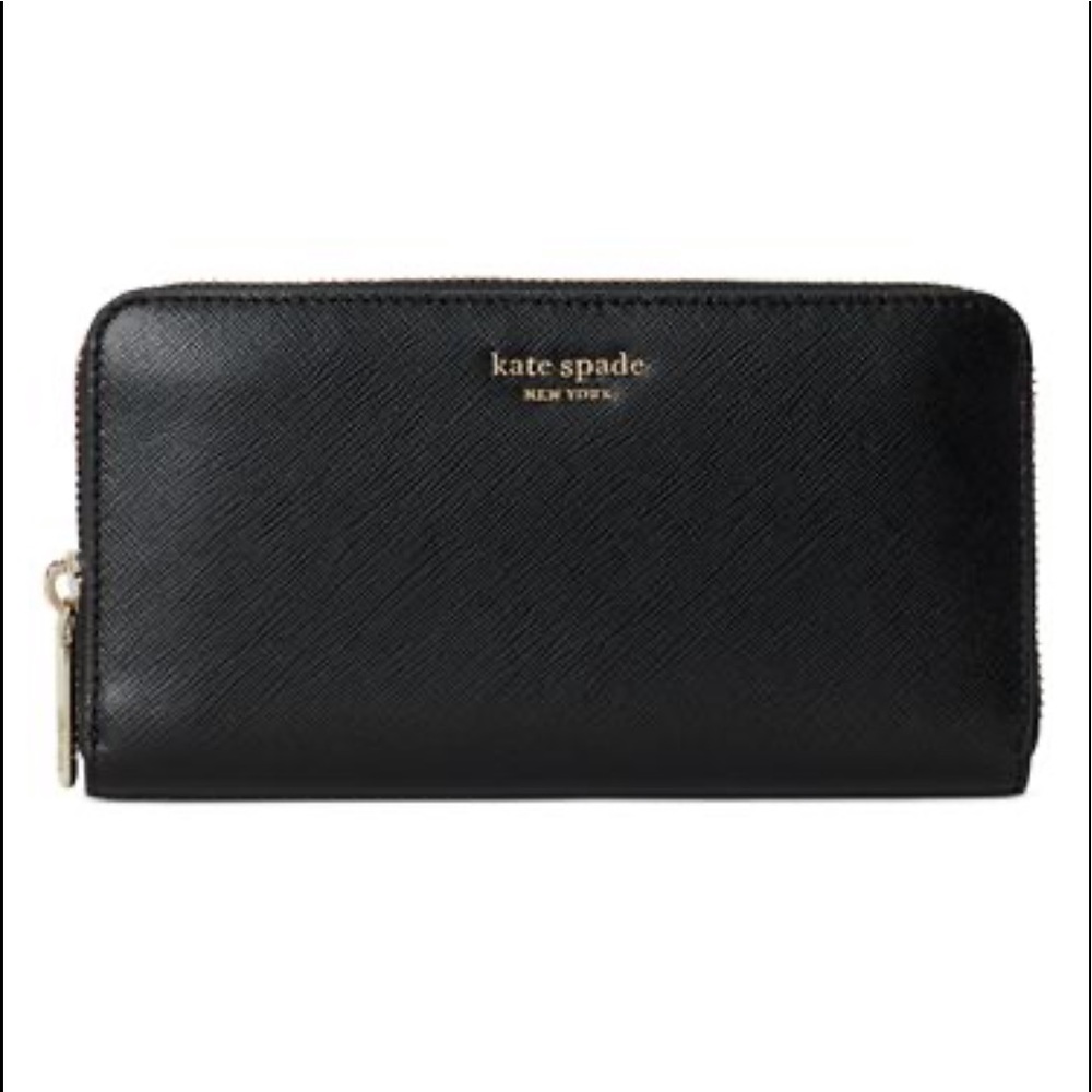 Kate Spade Black Zip-Around Wallet NWOT